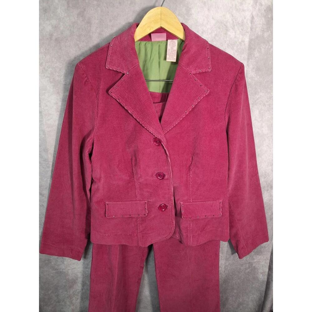 VTG 80s Corduroy Pant Set Women M Blazer Sz 12 Flare Pants Sz 10 Western Cowgirl